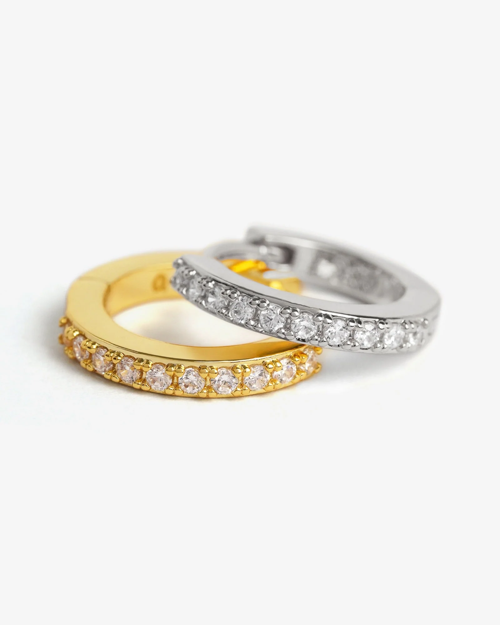 Classic Bejewelled Huggie Earrings - Image 4