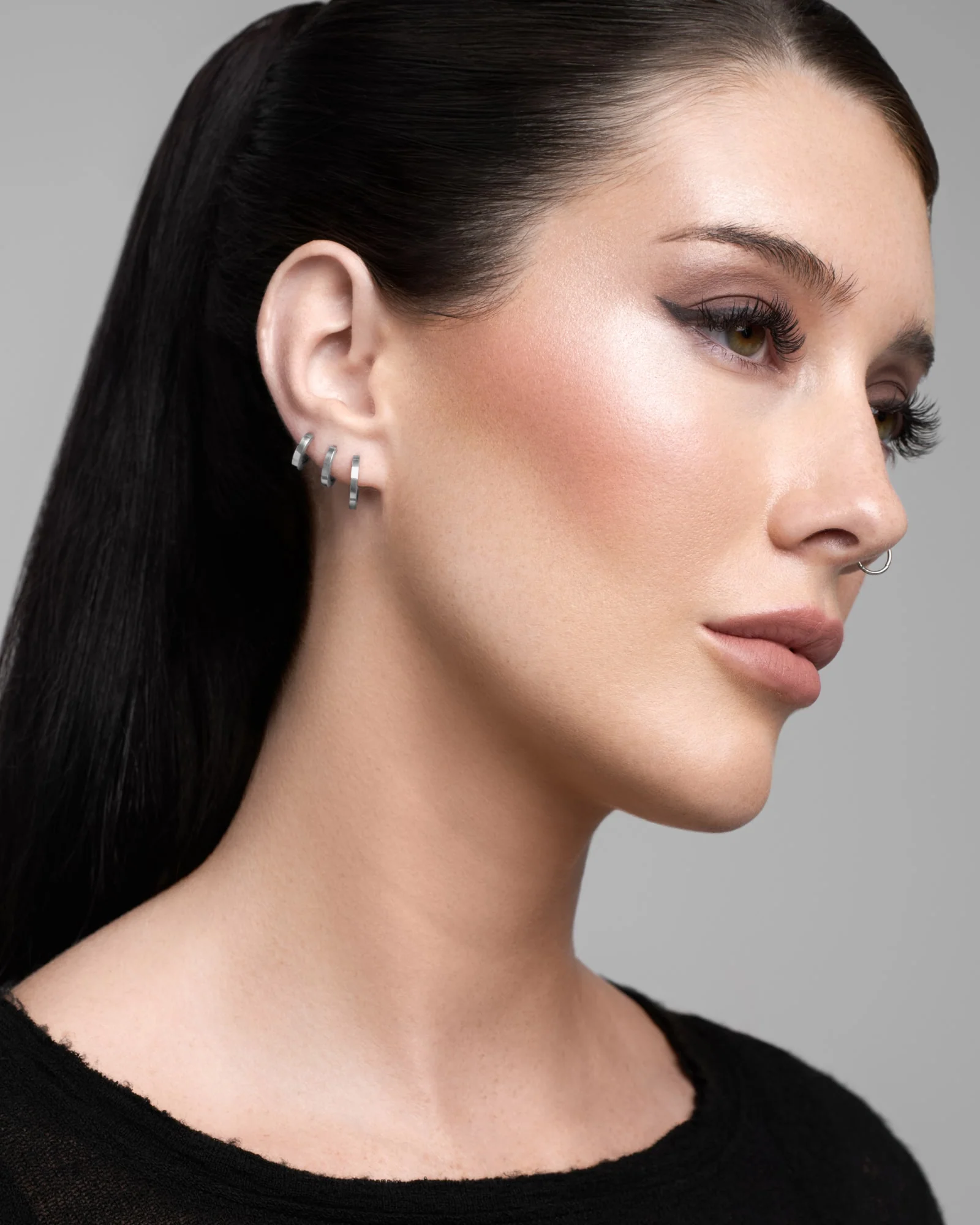 Classic Court Huggie Earrings - Image 4